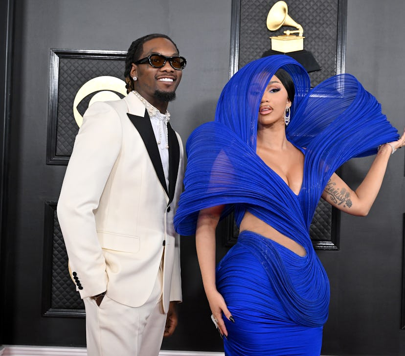 Cardi B and Offset at the 2023 Grammys red carpet