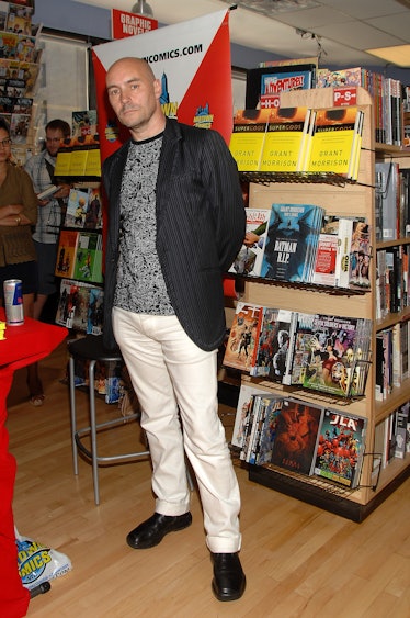 NEW YORK, NY - JULY 19:  Comic book writer Grant Morrison promotes "Supergods" at Midtown Comics on ...