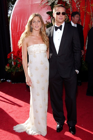 Jennifer Aniston and Brad Pitt during The 56th Annual Primetime Emmy Awards