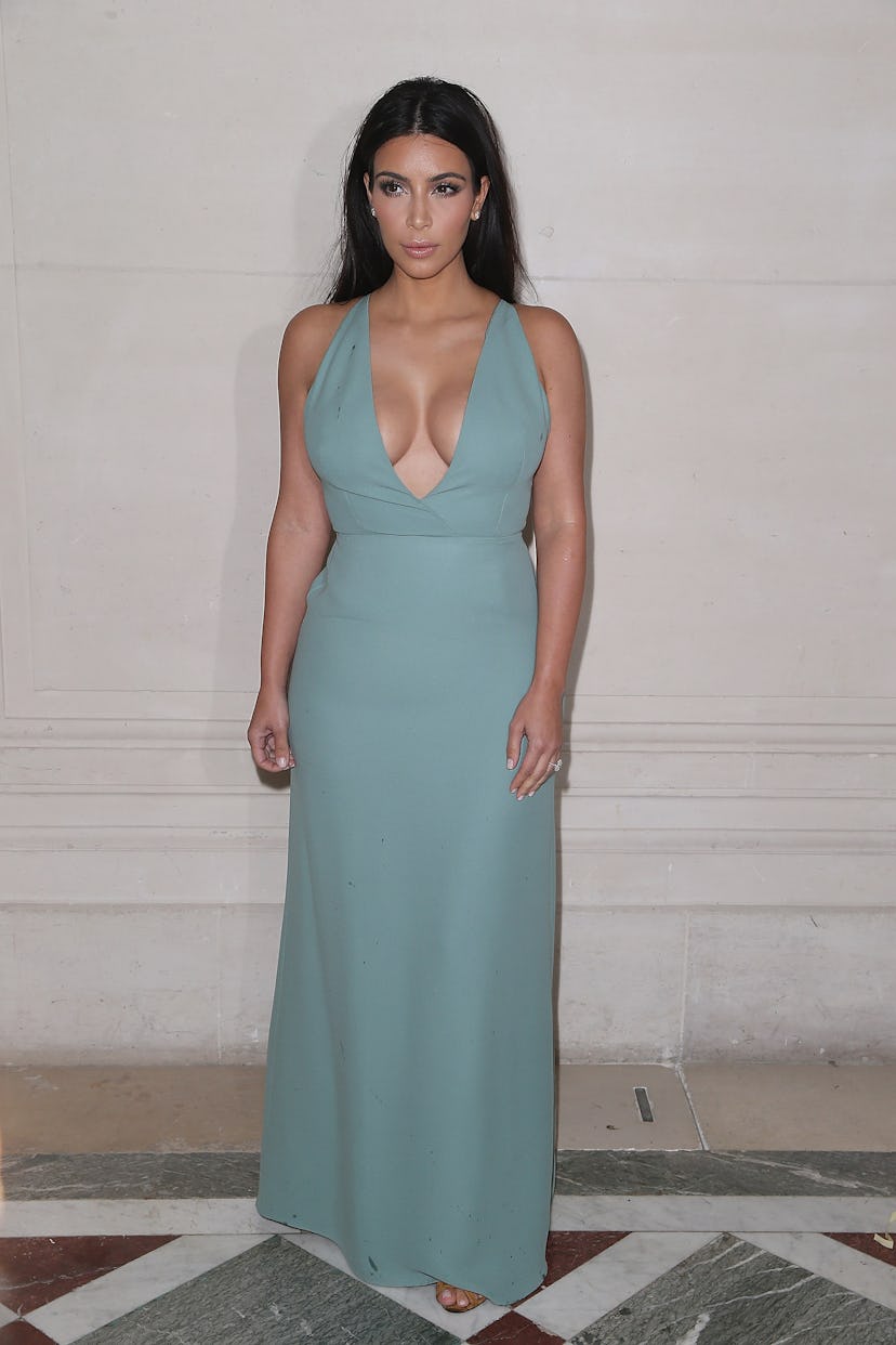 Kim Kardashian attended the Valentino Paris Fashion Week Couture show in July 2014. 