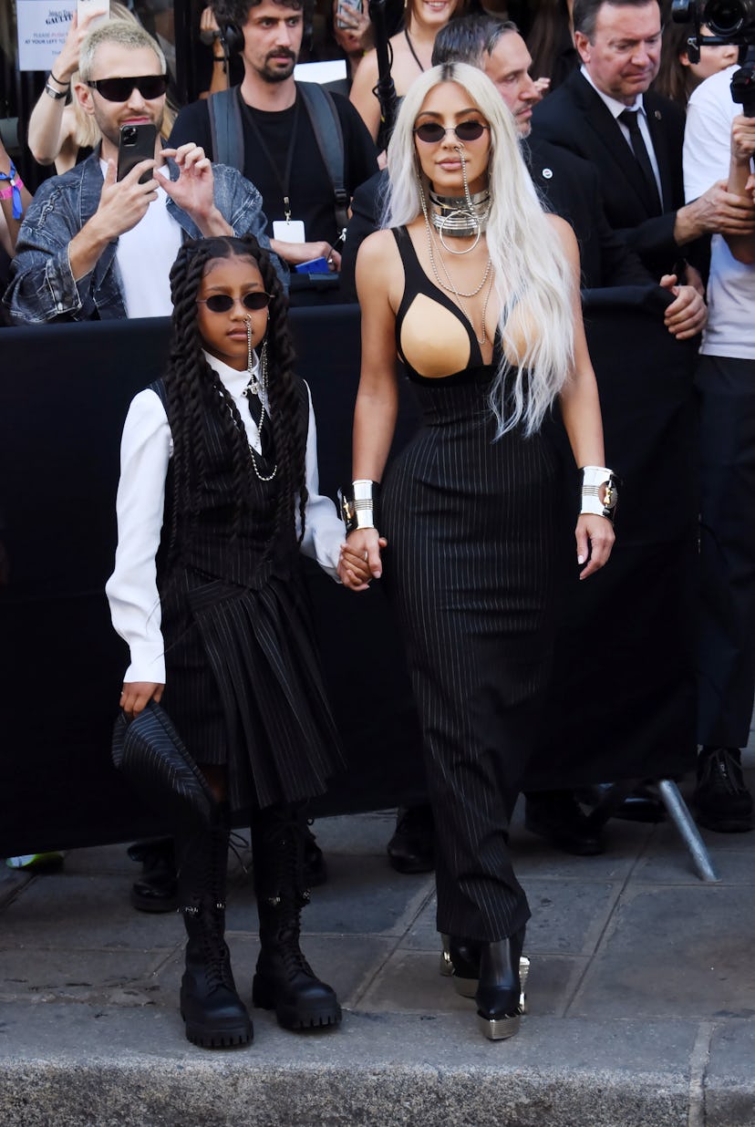 PARIS, FRANCE - JULY 06: North West and Kim Kardashian attend the Jean Paul Gaultier Couture Fall Wi…