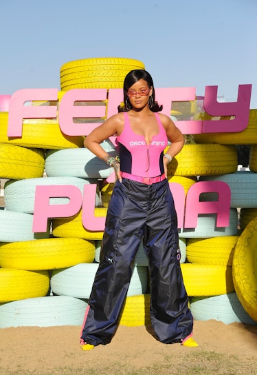 Rihanna attends the FentyXPUMA Drippin event.