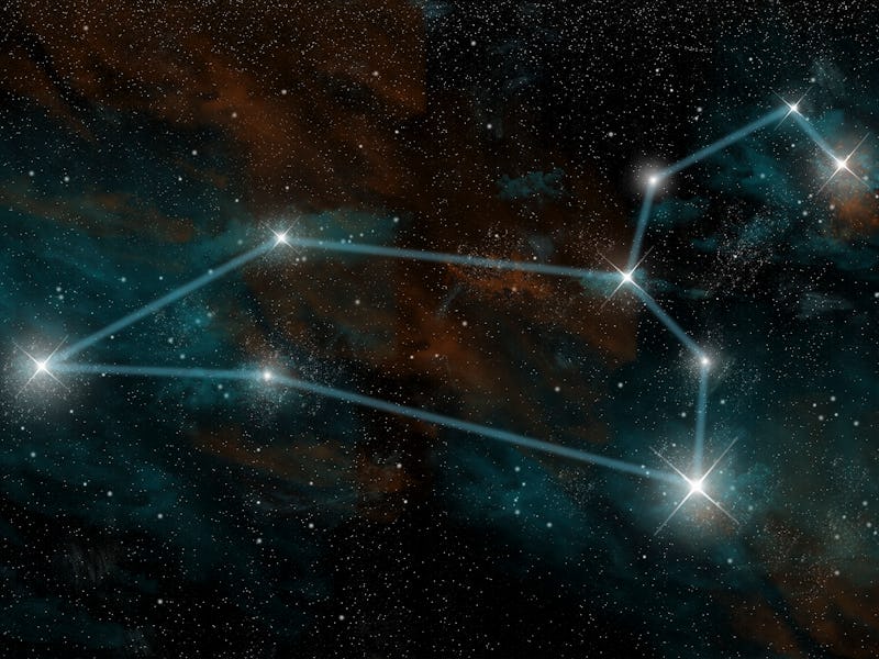 An artists depiction of the constellation Leo the Lion. The constellation includes the stars Denebol...