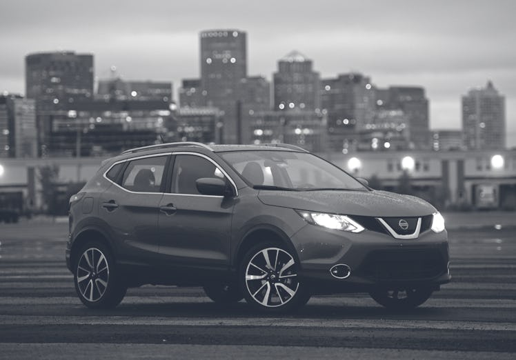 (Boston, MA, 07/13/17) The 2017 Nissan Rogue Sport parked in front of the Boston skyline on Thursday...