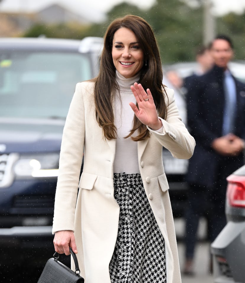 PORT TALBOT, WALES - FEBRUARY 28: Catherine, Princess of Wales arrives at Aberavon Leisure & Fitness...