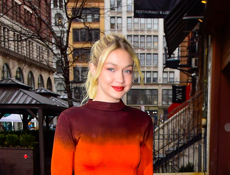 NEW YORK, NEW YORK - FEBRUARY 28: Gigi Hadid is seen walking in soho on February 28, 2023 in New Yo...