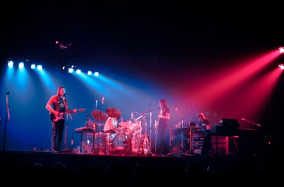 KENT, OHIO - 10th MARCH:  Photo of PINK FLOYD; Dark side of the Moon tour. David Gilmour, Nick Mason...