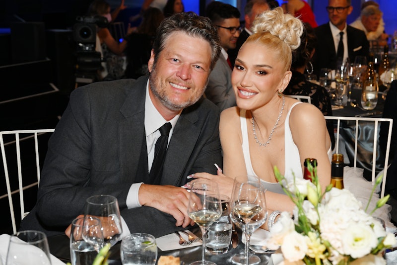 HOLLYWOOD, CALIFORNIA - JUNE 09: (L-R) Blake Shelton and Gwen Stefani attend the 48th AFI Life Achie...