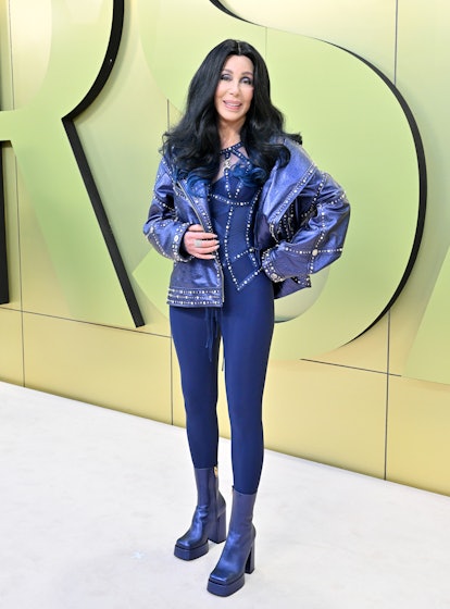 WEST HOLLYWOOD, CALIFORNIA - MARCH 09: Cher attends the Versace FW23 Show at Pacific Design Center o...
