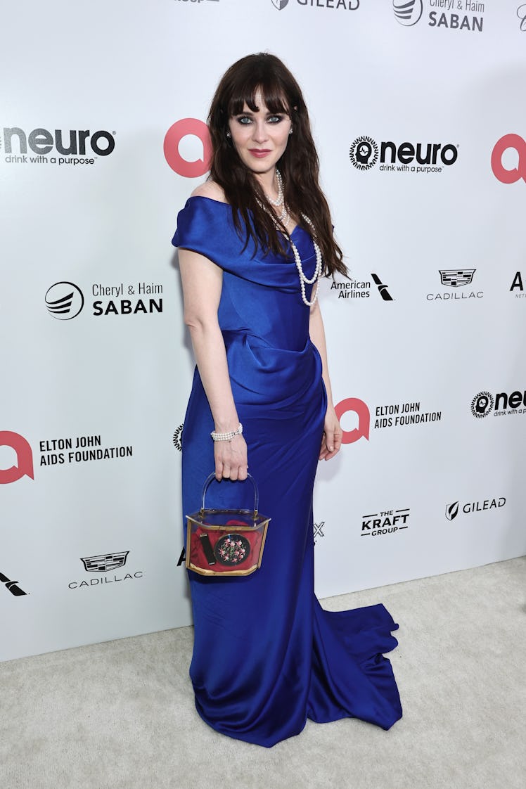 Zooey Deschanel attends the Elton John AIDS Foundation's 31st Annual Academy Awards 