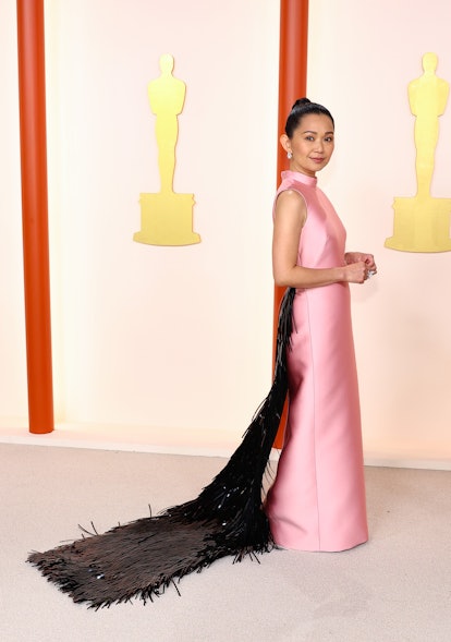 Hong Chau wore custom Prada at the 2023 Oscars. 