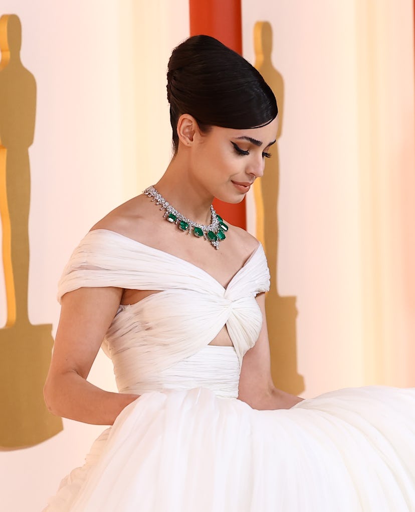 Sofia Carson's updo at the Oscars.
