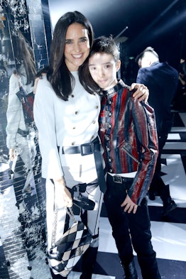 PARIS, FRANCE - MARCH 09:  Actress Jennifer Connelly and her son Stellan Bettany