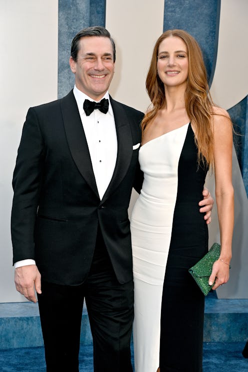 BEVERLY HILLS, CALIFORNIA - MARCH 12: Anna Osceola, Jon Hamm attend the 2023 Vanity Fair Oscar Party...