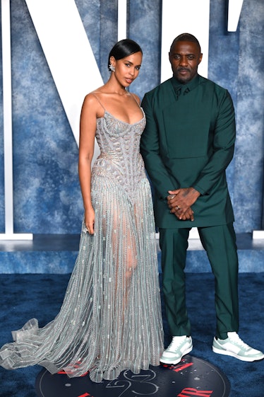 Sabrina Dhowre Elba (L) and Idris Elba attend the 2023 Vanity Fair Oscar Party 