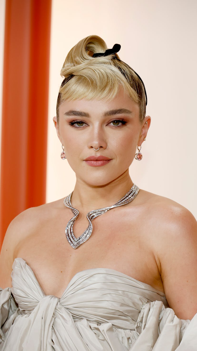 HOLLYWOOD, CALIFORNIA - MARCH 12:  Florence Pugh attends the 95th Annual Academy Awards on March 12,...