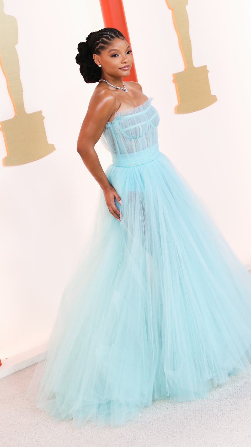 Halle Bailey at the 95th Oscars held at Ovation Hollywood on March 12, 2023 in Los Angeles, Californ...