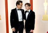 Colin Farrell and Henry Tadeusz Farrell attends the 95th Annual Academy Awards on March 12, 2023 in ...