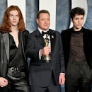 Brendan Fraser, Holden Fletcher Fraser and Leland Francis Fraser attend the 2023 Vanity Fair Oscar P...