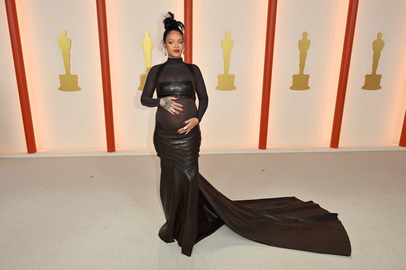 Barbadian singer-songwriter, actress Rihanna attends the 95th Annual Academy Awards at the Dolby The...
