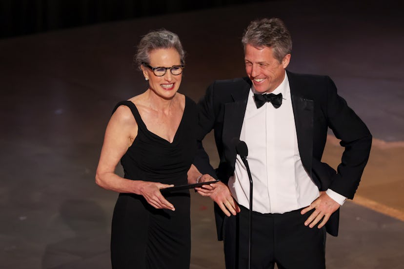 Andie MacDowell and Hugh Grant present the award for Production Design at the 95th Academy Awards in...