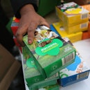 NEW YORK, NY - FEBRUARY 08:  Girl Scouts sell cookies as a winter storm moves in on February 8, 2013...