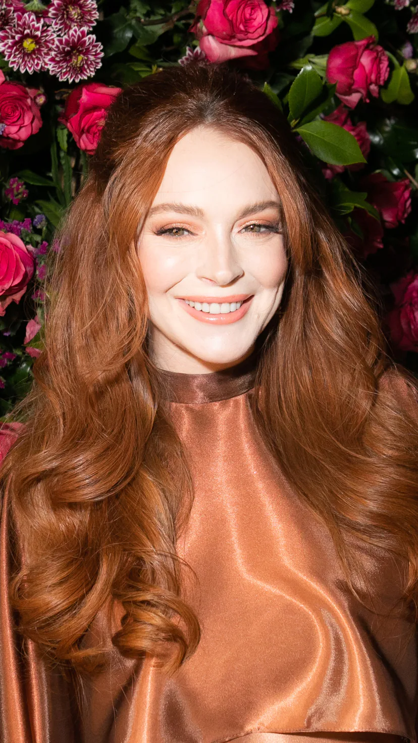 NEW YORK, NEW YORK - FEBRUARY 09: Lindsay Lohan attends the Christian Siriano Fall/Winter 2023 NYFW ...