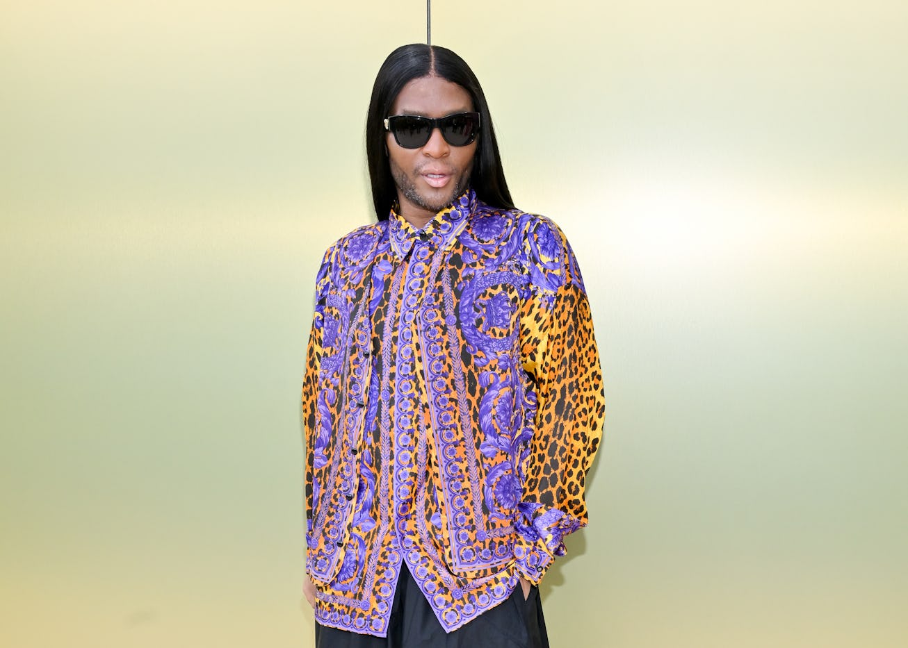 Law Roach at the Versace Fall-Winter 2023 Fashion Show held at Pacific Design Center on March 9, 202...