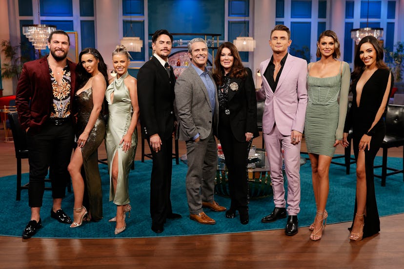 VANDERPUMP RULES – “Reunion” – Pictured: (l-r) Brock Davies, Scheana Shay, Ariana Madix, Tom Sando…