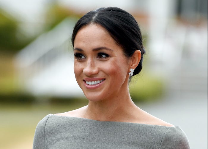 DUBLIN, DUBLIN - JULY 11: Meghan, Duchess of Sussex visits Irish President Michael Higgins and his...
