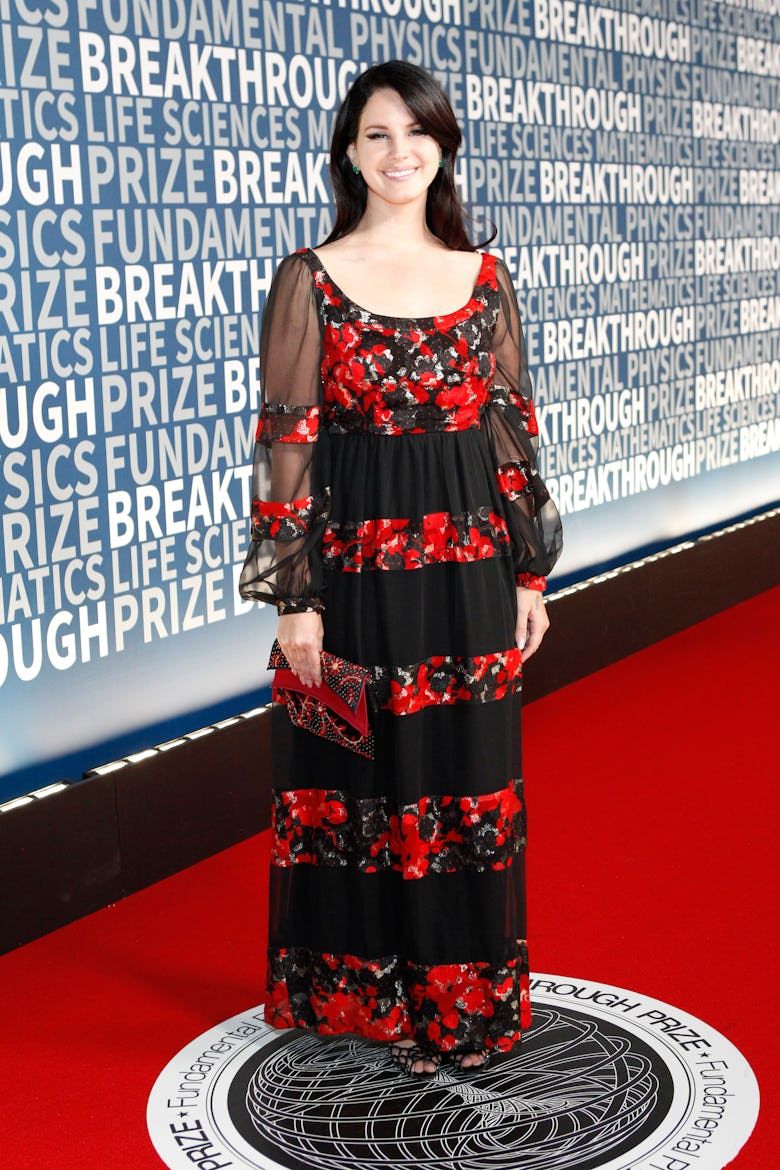 lana del rey red carpet dress Lana Del Rey arrived at the Grammys red carpet wearing a black floral dress. Our critics, @vvfriedman and @guytrebay are reviewing all the looks live at the link in our bio. Photos