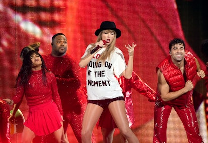 Taylor Swift performs onstage for the opening night of "Taylor Swift | The Eras Tour" at State Farm ...