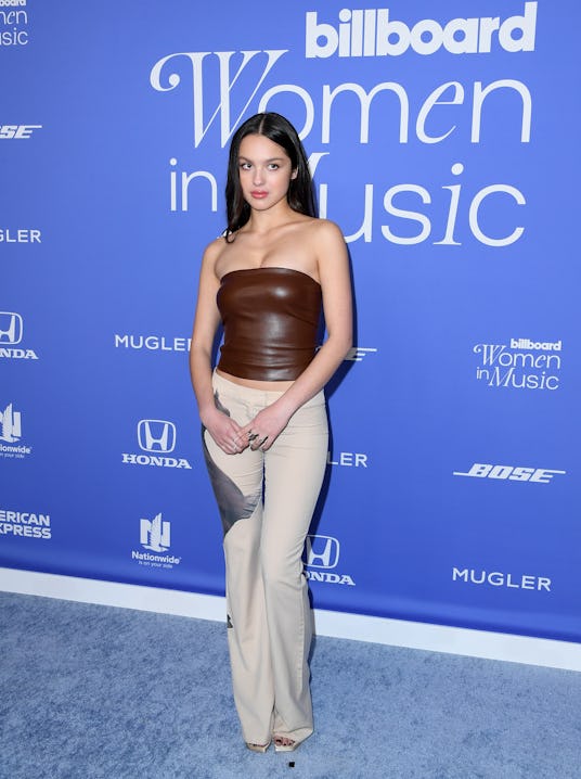 INGLEWOOD, CALIFORNIA - MARCH 01: Olivia Rodrigo arrives at the 2023 Billboard Women In Music at You...