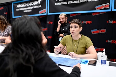 NEW YORK, NEW YORK - OCTOBER 08: Melissa Navia signs autographs during New York Comic Con 2022 on Oc...