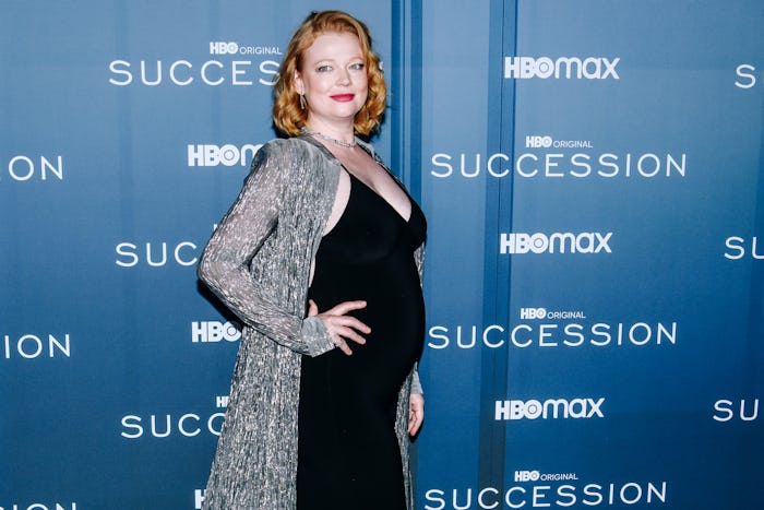 Sarah Snook announced her pregnancy at the Season 4 premiere of 'Succession' on March 20, 2023 in Ne...