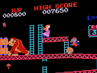 "Borgosesia, Italy - September 1, 2012: Close up of vintage classic videogame on computer monitor: D...