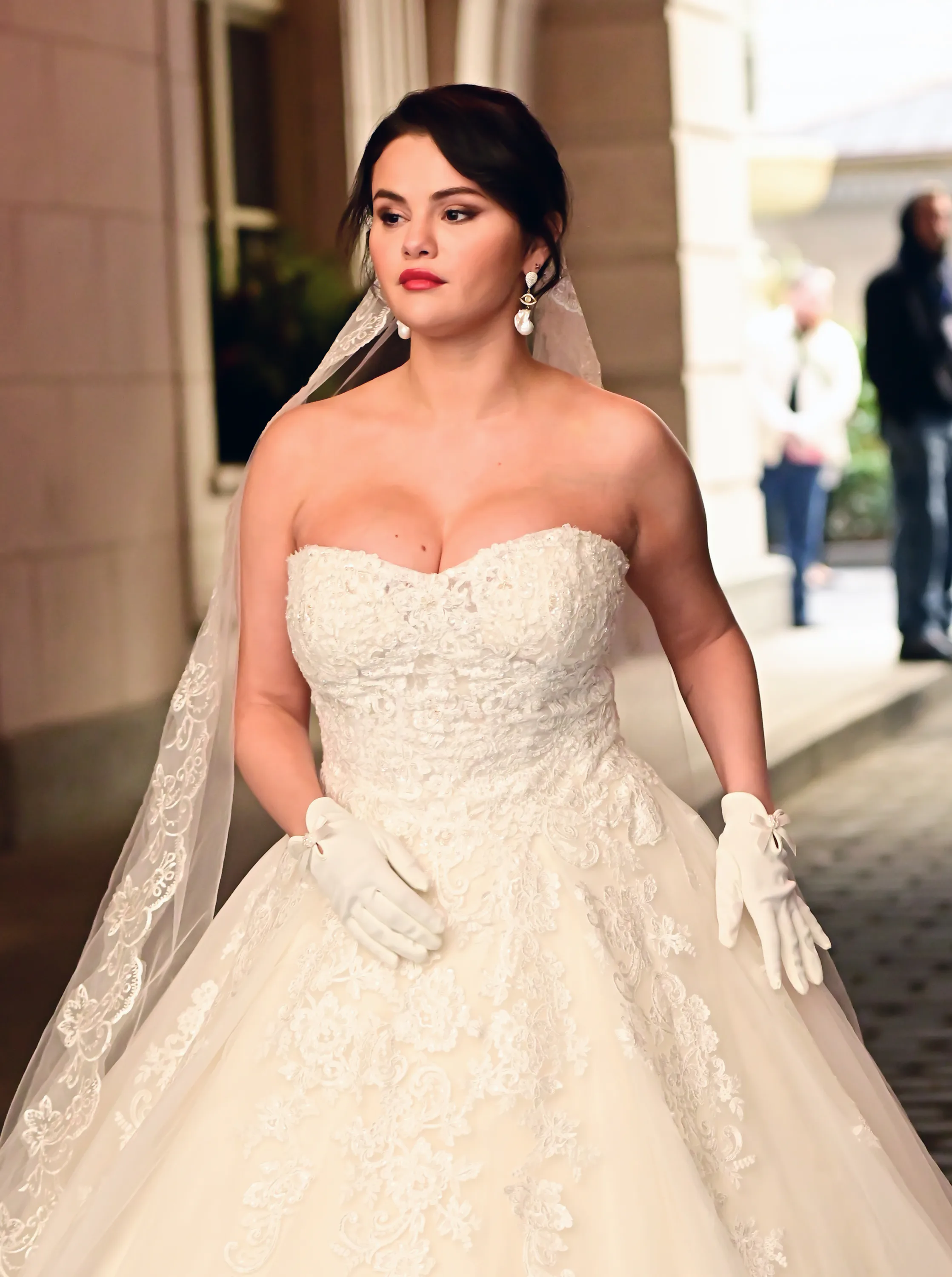 Selena Gomez's 'Bridal' Makeup Is A Bold Contrast To Her On-Screen
