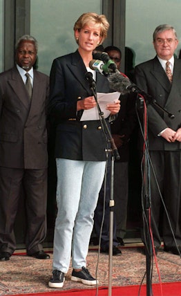  Diana, Princess Of Wales wears Superga sneakers in Angola. 