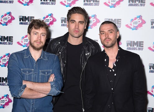 LONDON, ENGLAND - FEBRUARY 15: (L-R) James Bourne, Charlie Simpson, Matt Willis of Busted arrives a...