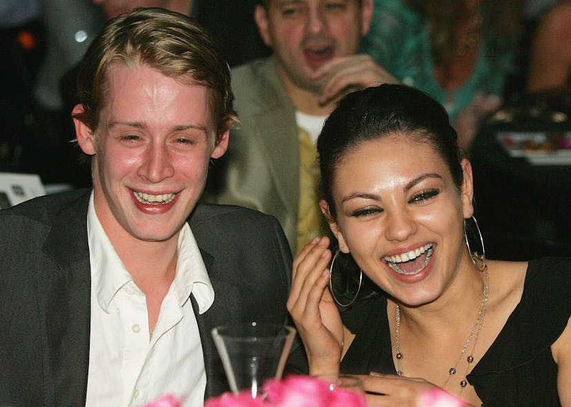 LAS VEGAS - OCTOBER 15:  Actor Macaulay Culkin (L) and actress Mila Kunis attend the launch of the "...