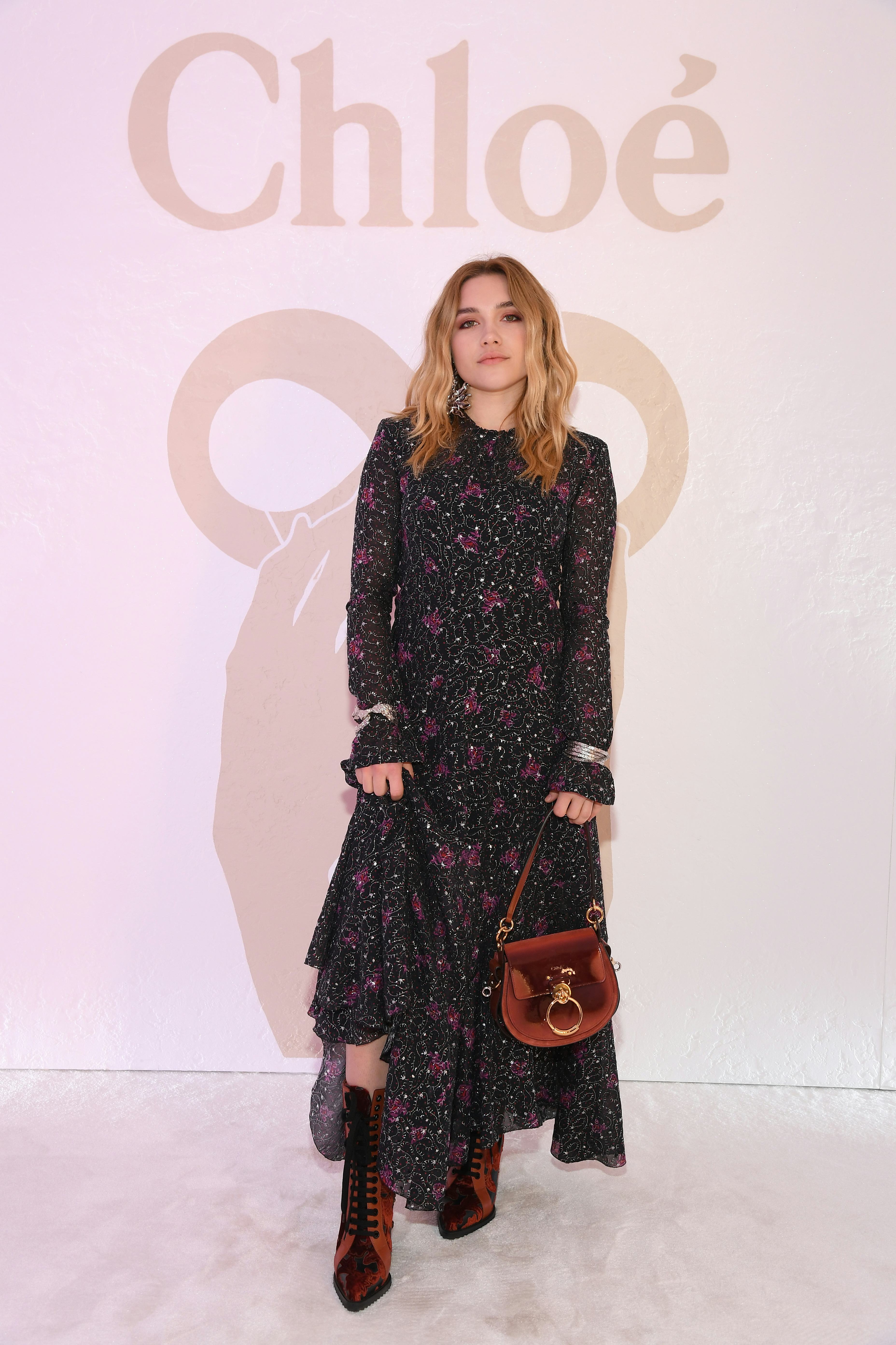 Florence Pugh attended Chloe&rsquo;s Paris Fashion Week Womenswear Fall/Winter 2019/2020 show.