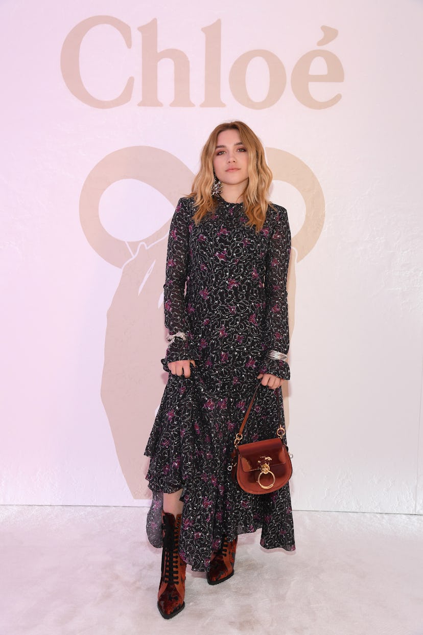 Florence Pugh attended Chloe's Paris Fashion Week Womenswear Fall/Winter 2019/2020 show. 