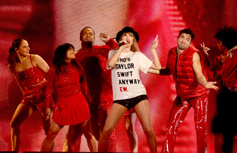 Taylor Swift performs during the Eras Tour on March 18, 2023, in Swift City, ERAzona (aka Glendale, …