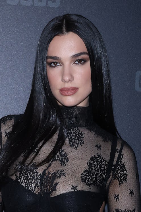 Dua Lipa wore a sheer dress to Milan Fashion Week.