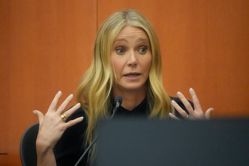 PARK CITY, UTAH - MARCH 24: Gwyneth Paltrow testifies during her trial on March 24, 2023, in Park Ci...