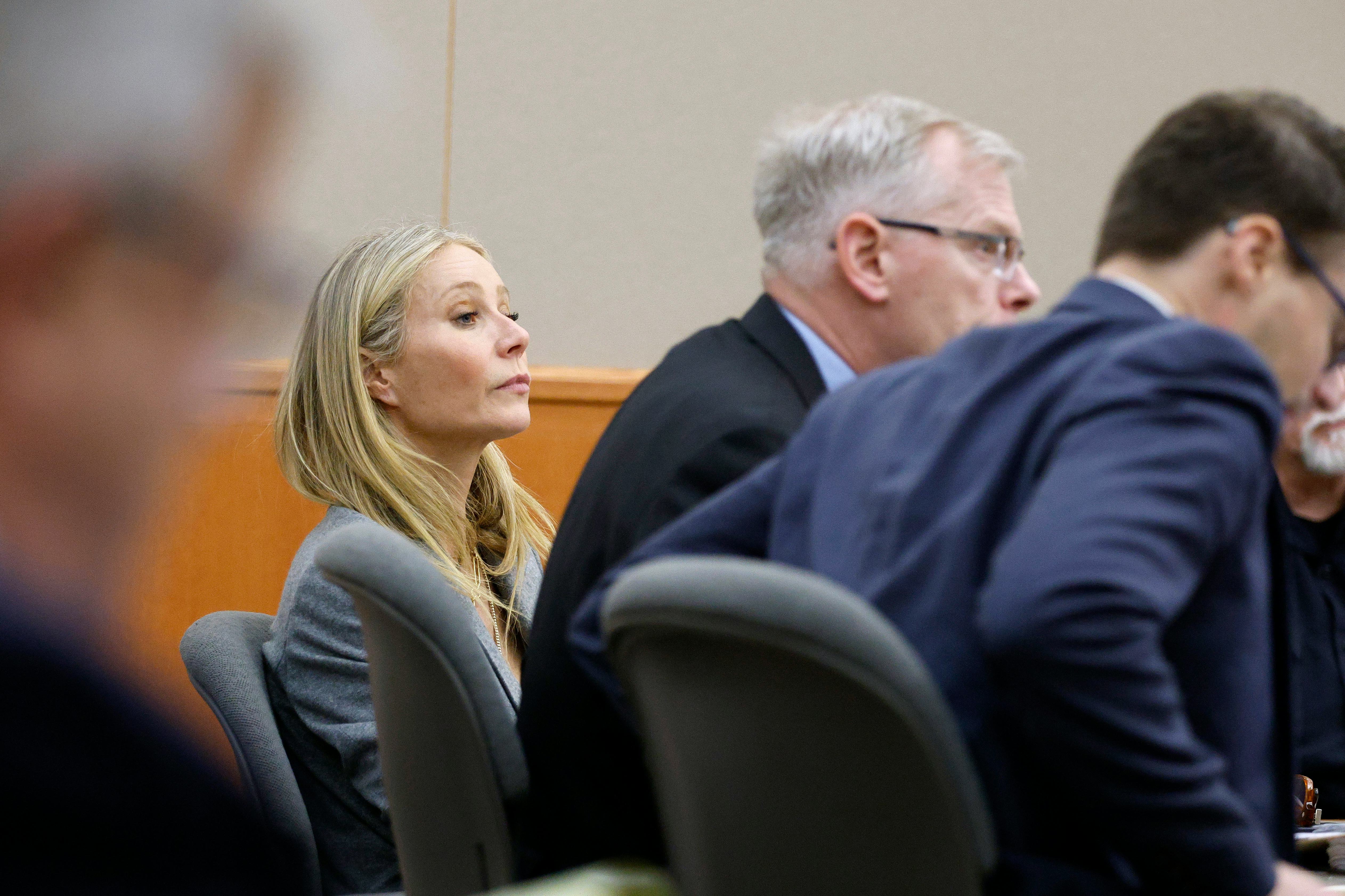 PARK CITY, UT - MARCH 23: Actress Gwyneth Paltrow sits in court on March 23, 2023, in Park City, Uta&hellip;