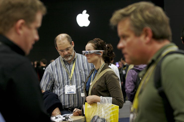 Breanna Sooter and her father Eric test out the Cinemizer video eyewear which allow users to watch m...