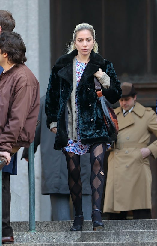 NEW YORK, NY - MARCH 26: Lady Gaga is seen on the set of the 'Joker: Folie a Deux' is seen on March ...