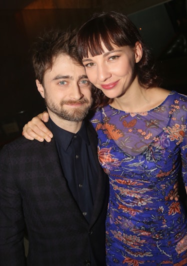 Daniel Radcliffe and girlfriend Erin Darke pose at the opening night after party for the new hit pla...