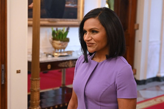 US actress Mindy Kaling arrives for the Arts and Humanities Award Ceremony in the the East Room of t...